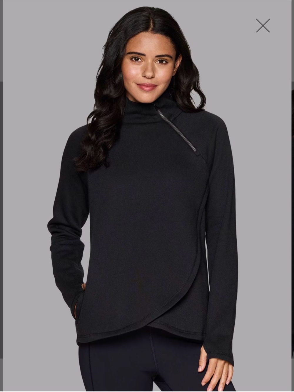 Prime Ready To Roll Fleece Zip Mock Neck Pullover black size medium